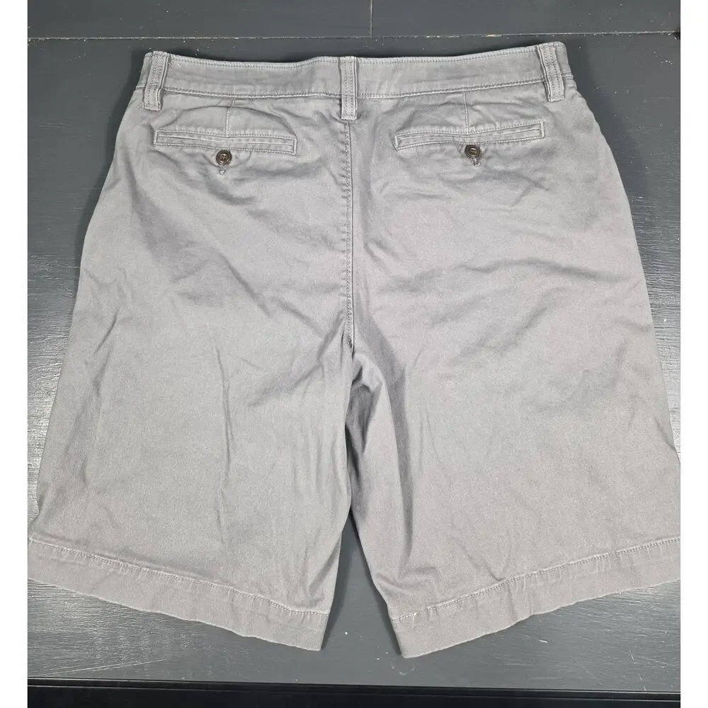 Sonoma Flexwear Men's Gray Chino Shorts Stretch Casual Flat Front Size 36